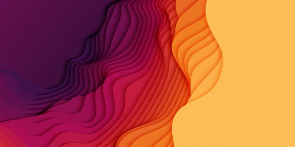 Vector 3D abstract background with paper cut shapes. Colorful carving art. Paper craft landscape with gradient fade colors. Minimalistic design layout for business presentations, flyers, posters